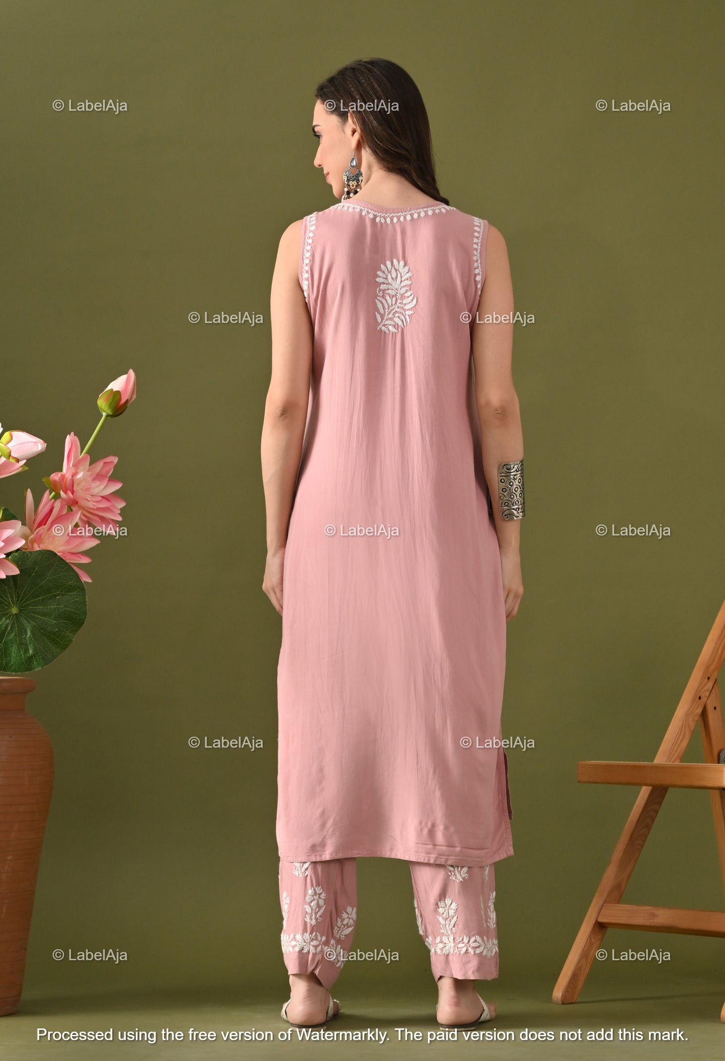 Aavya rayon cotton sleevless  Kurti and Palazzo set