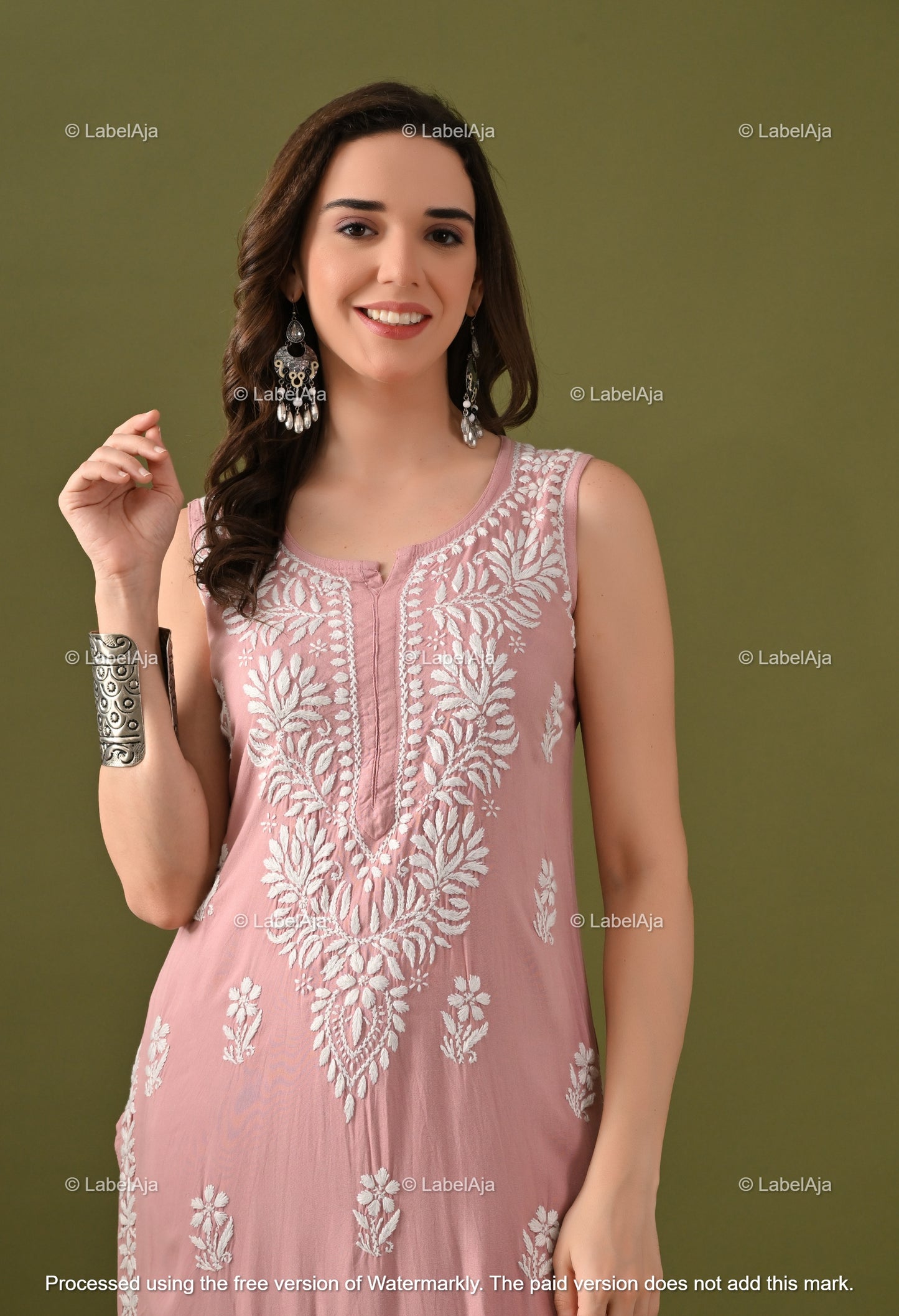 Aavya rayon cotton sleevless  Kurti and Palazzo set
