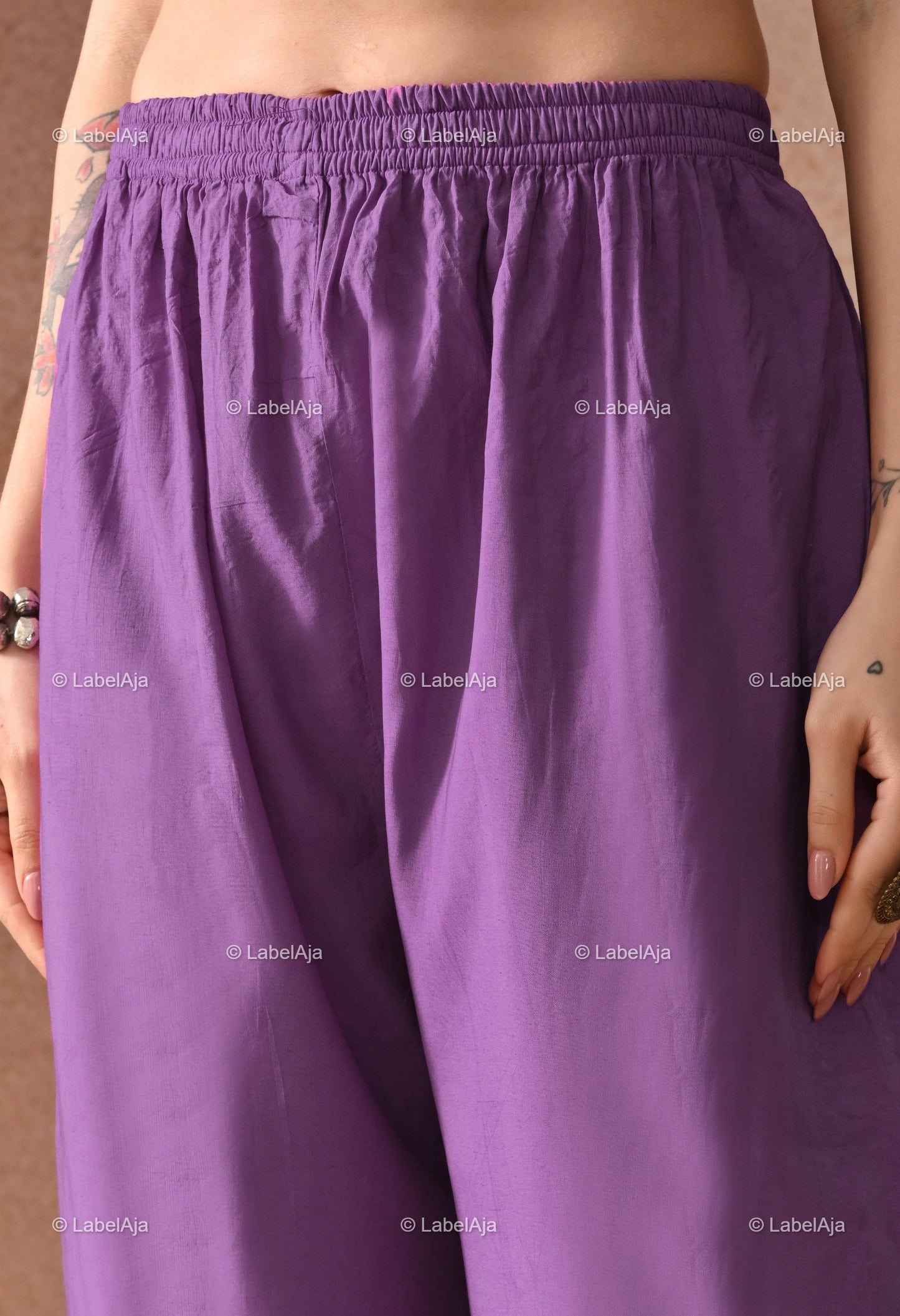 Zehra Chanderi Silk Kurti and Palazzo set White