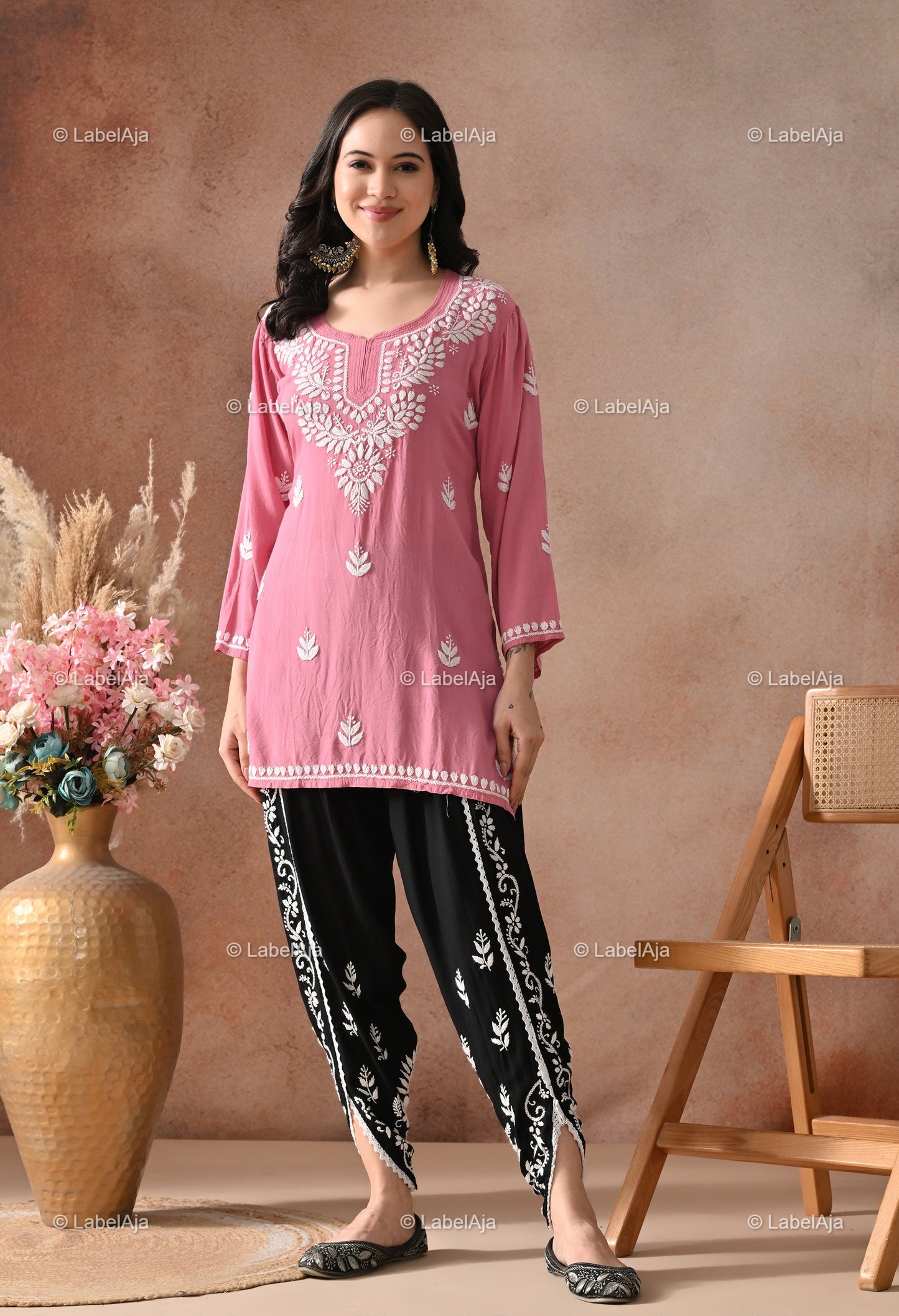 Premium rayon Chikankari Dhoti pant