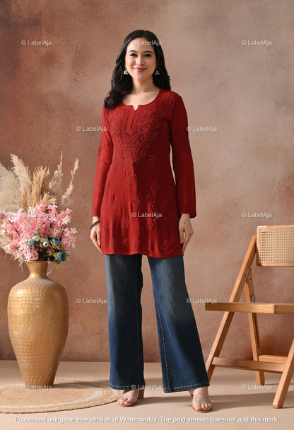 Ayana Viscose Short kurti with Mukaish work