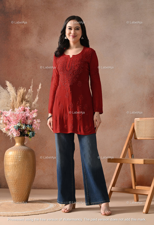 Ayana Viscose Short kurti with Mukaish work