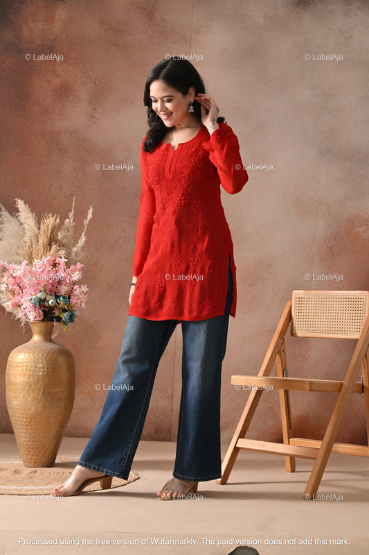 Ayana Viscose Short kurti with Mukaish work