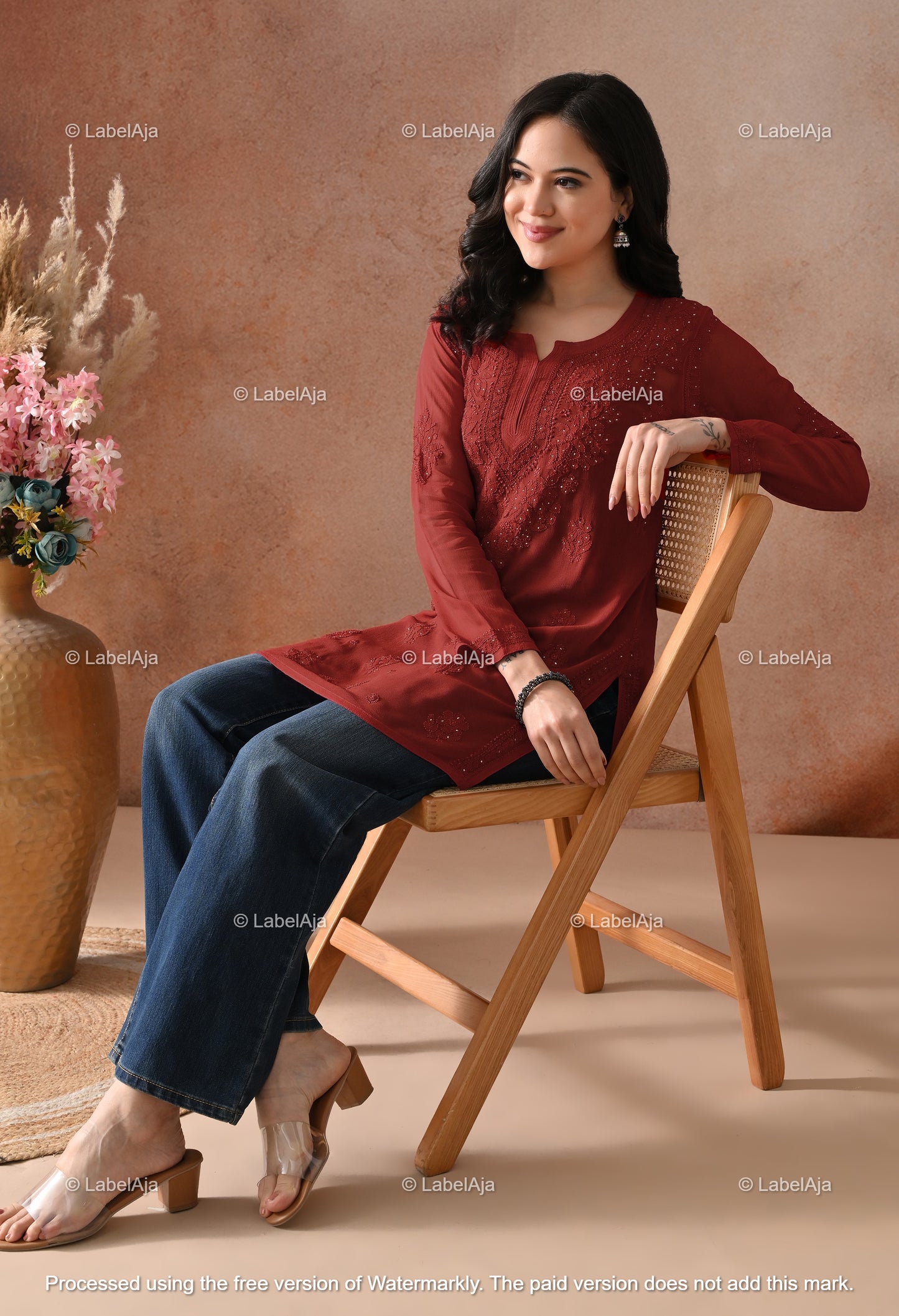 Ayana Viscose Short kurti with Mukaish work