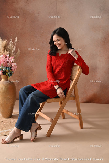 Ayana Viscose Short kurti with Mukaish work