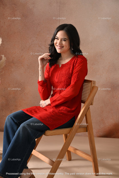 Ayana Viscose Short kurti with Mukaish work