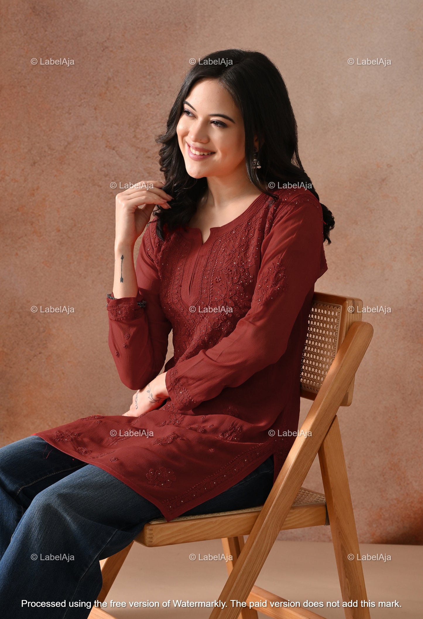 Ayana Viscose Short kurti with Mukaish work