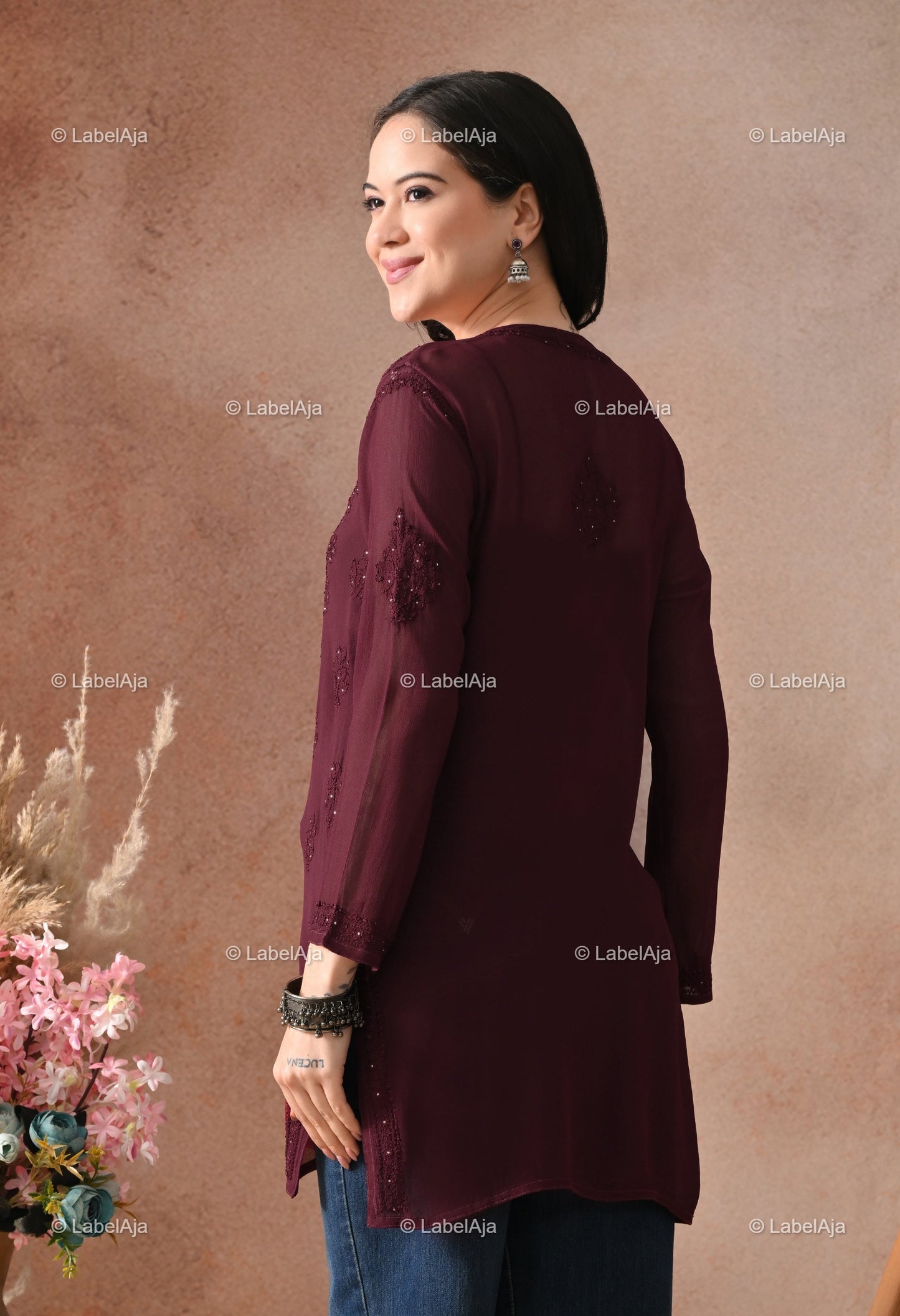 Ayana Viscose Short kurti with Mukaish work