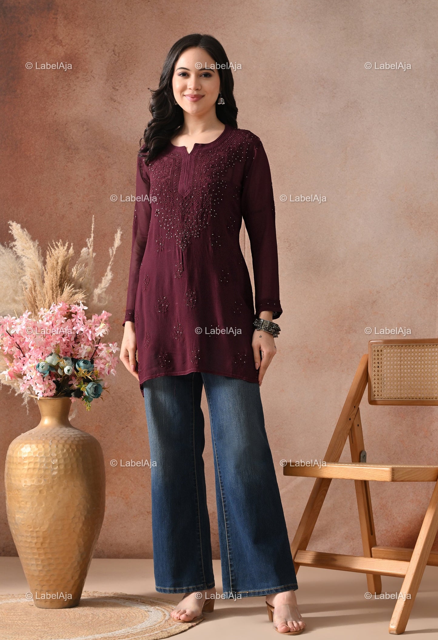 Ayana Viscose Short kurti with Mukaish work
