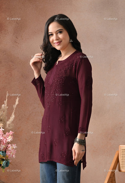 Ayana Viscose Short kurti with Mukaish work