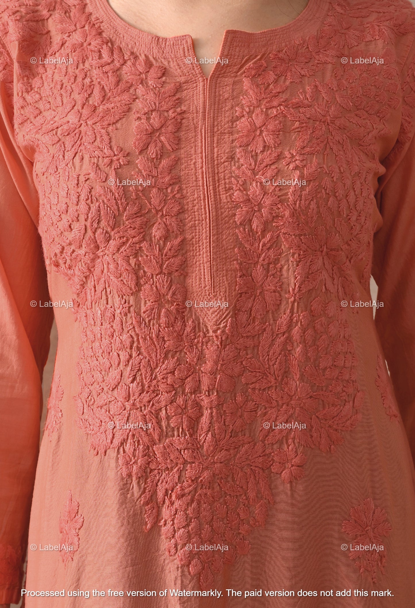 Anika Chanderi silk Chikankari kurti