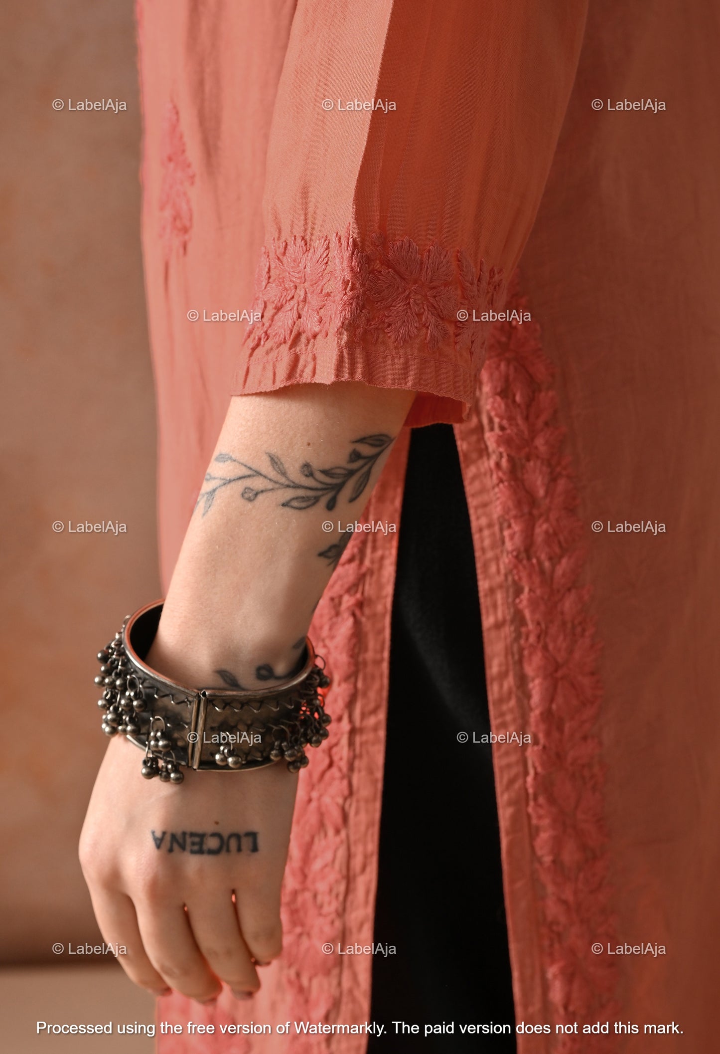 Anika Chanderi silk Chikankari kurti