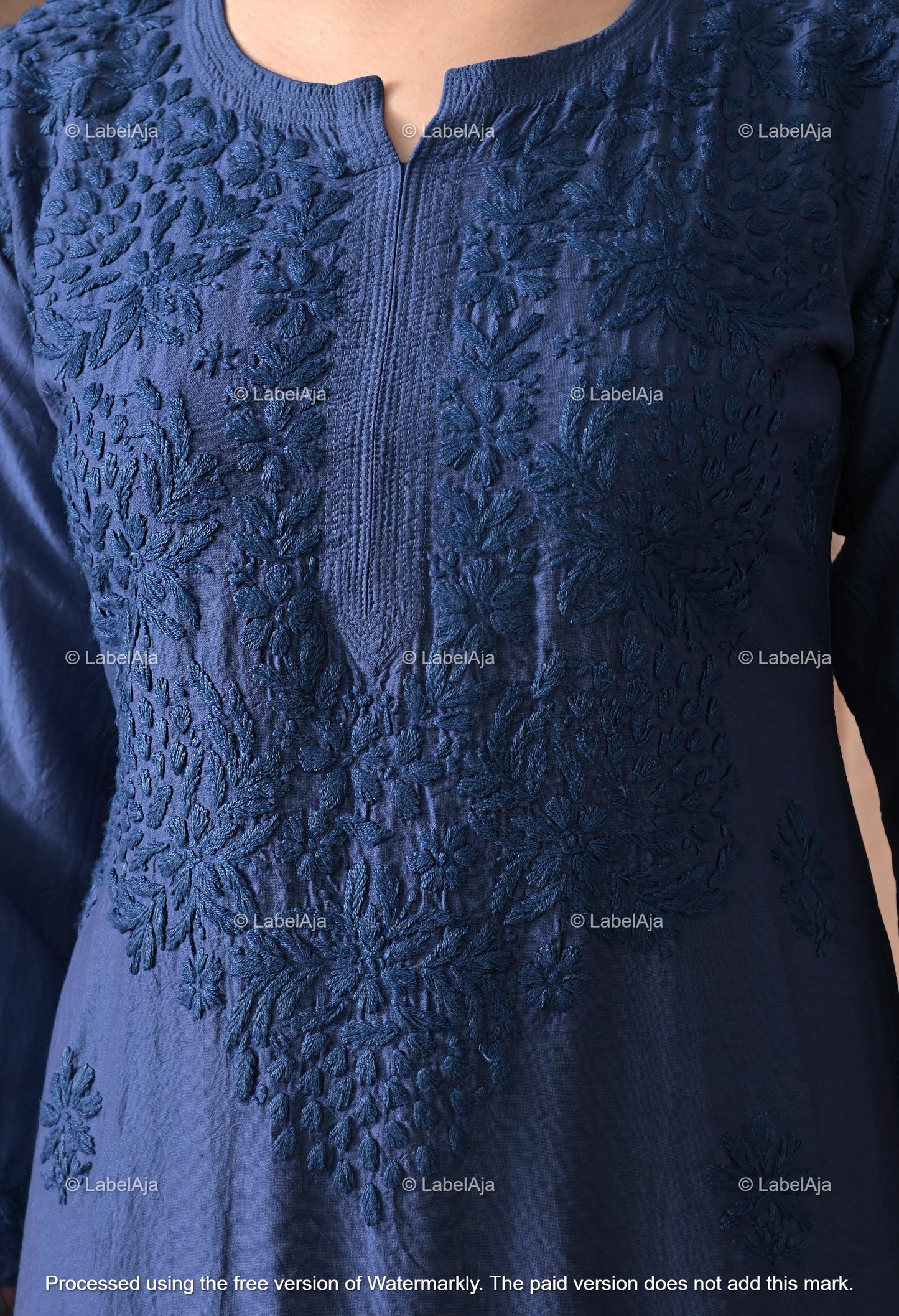 Anika Chanderi silk Chikankari kurti