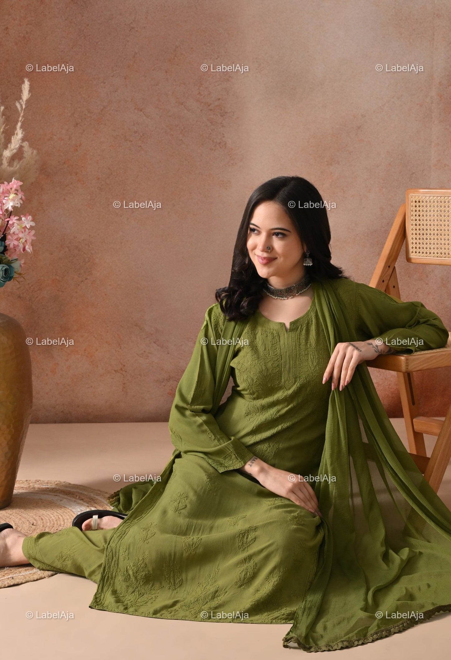 Noa premium muslin chikanakri set