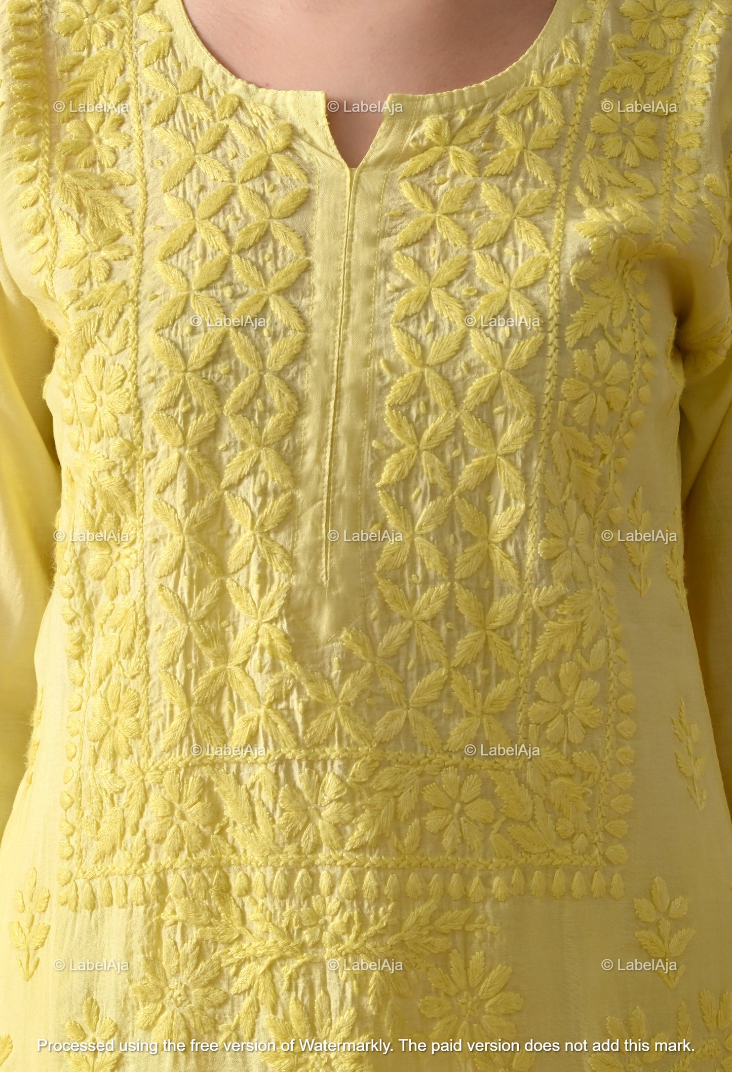 Zehra Chanderi Silk Kurti and Palazzo set White