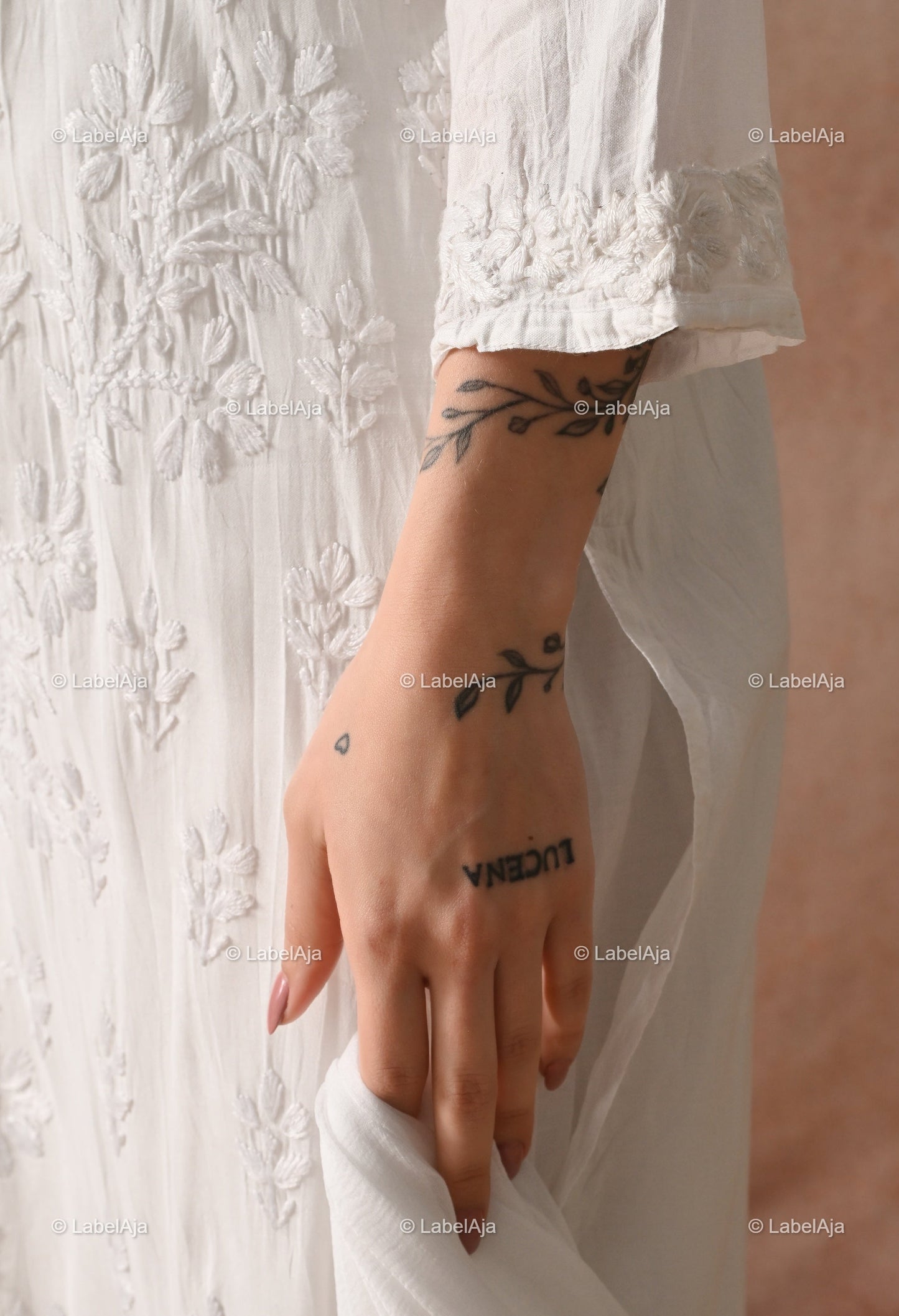 Zehra Chanderi Silk Kurti and Palazzo set White