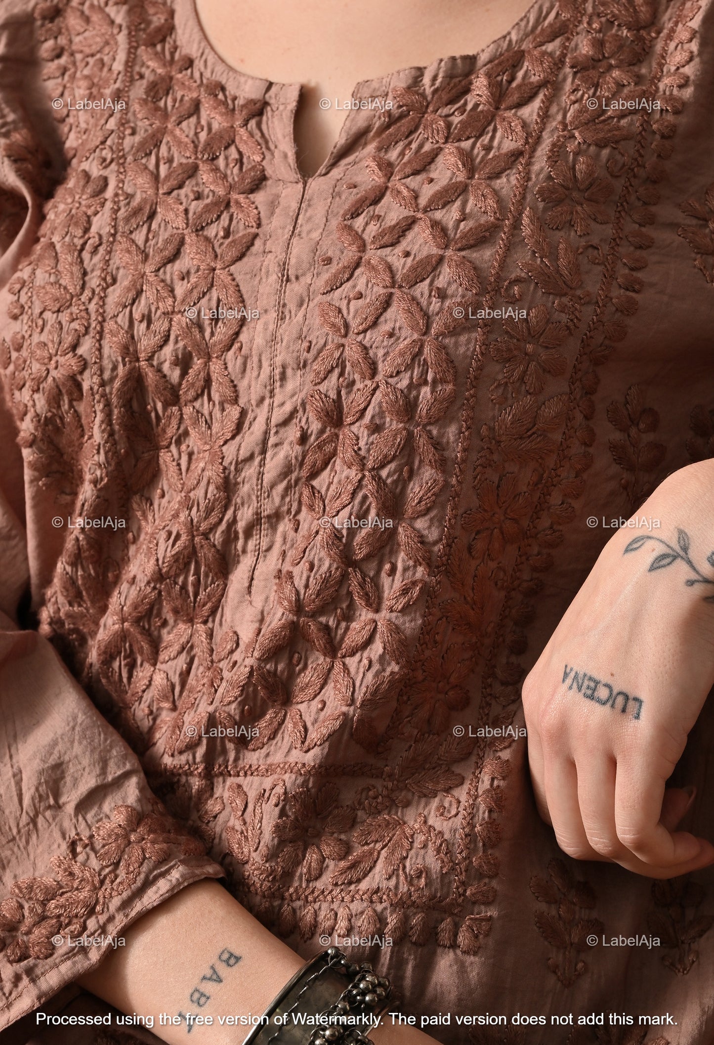 Zehra Chanderi Silk Kurti and Palazzo set White