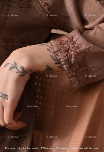 Zehra Chanderi Silk Kurti and Palazzo set White