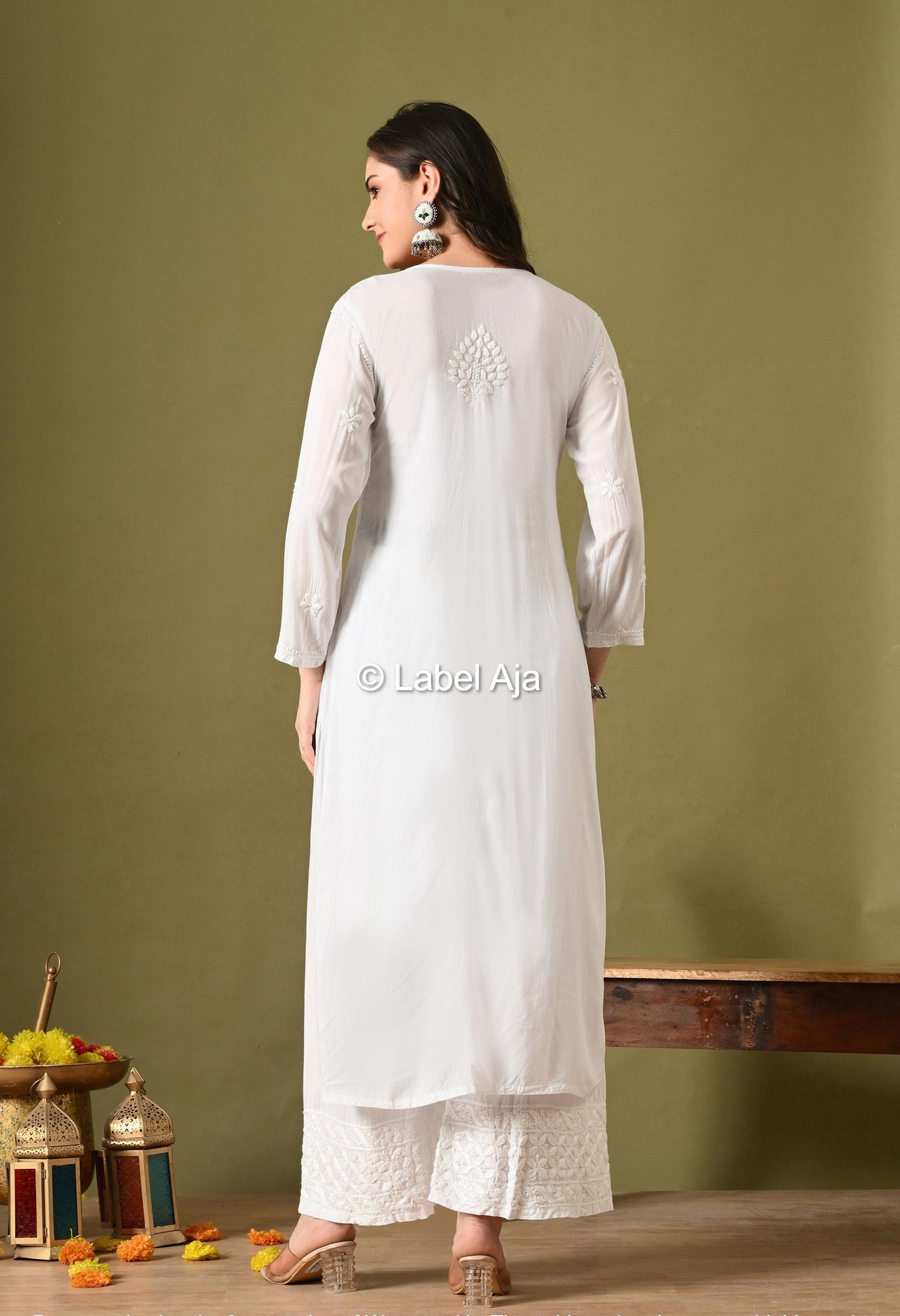 Premium modal cotton long chikankari kurti