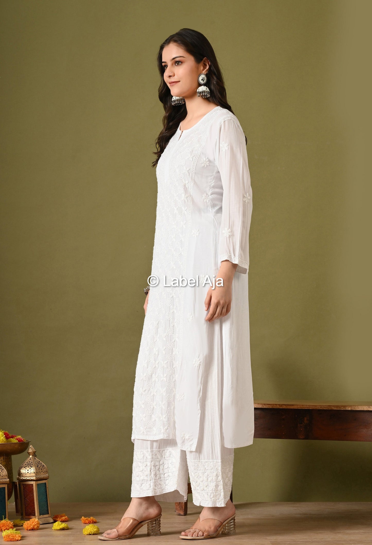 Premium modal cotton long chikankari kurti