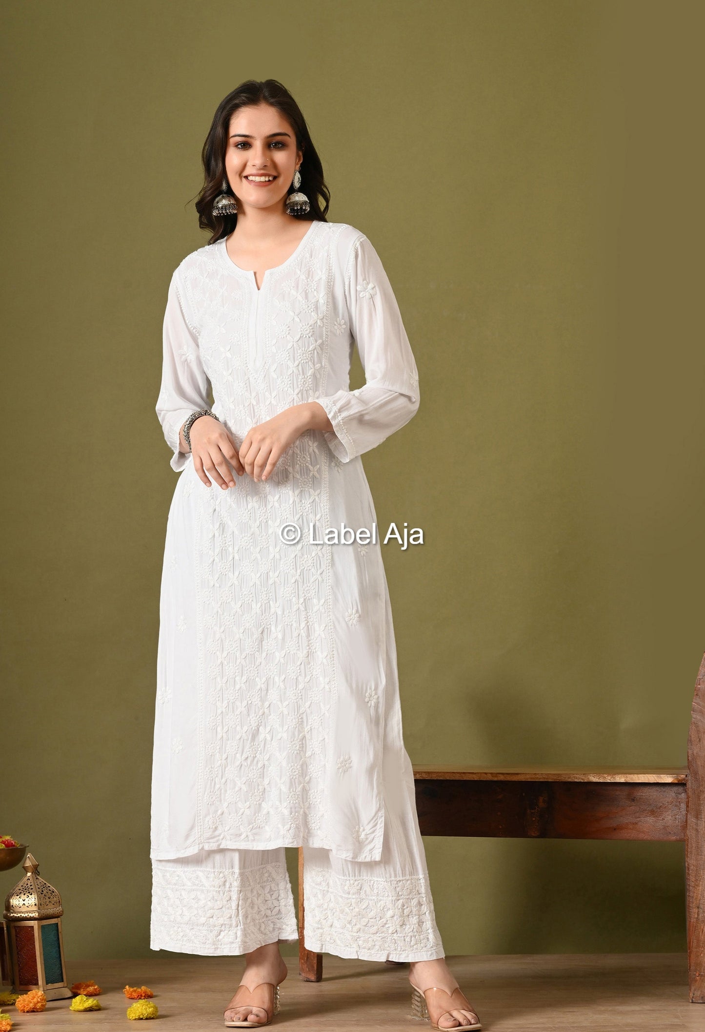 Premium modal cotton long chikankari kurti