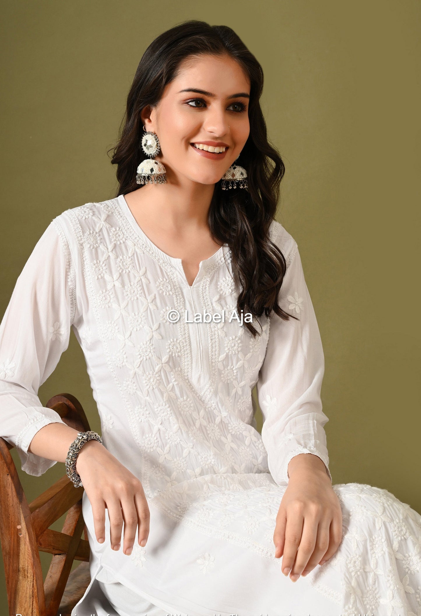 Premium modal cotton long chikankari kurti