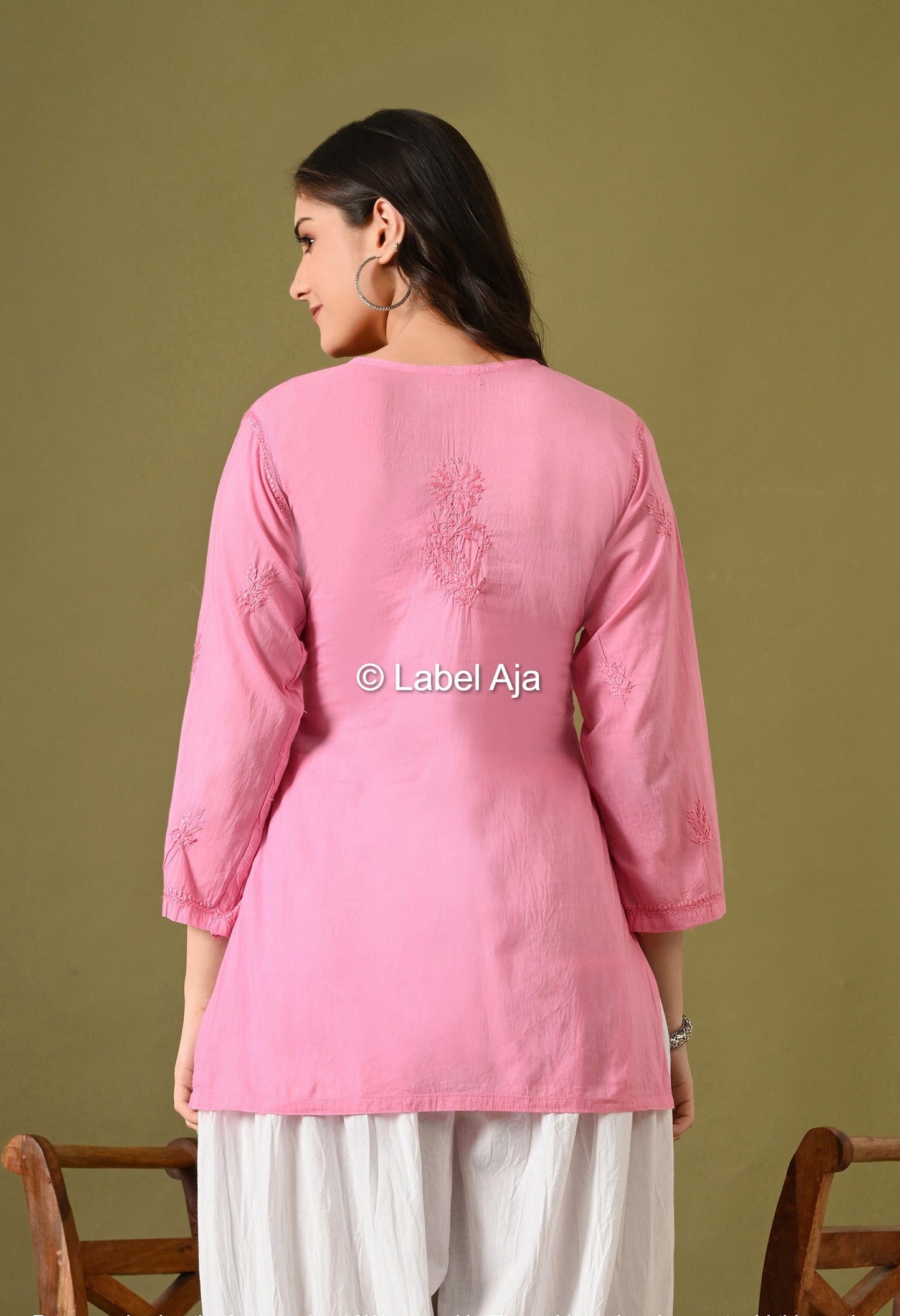 Inaya mul cotton chikankari short top