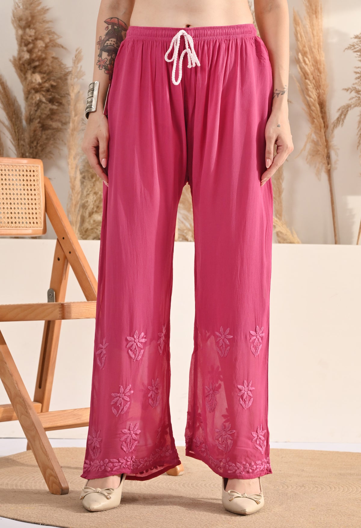 Farah Viscose kurti, palazzo, dupatta and inner set