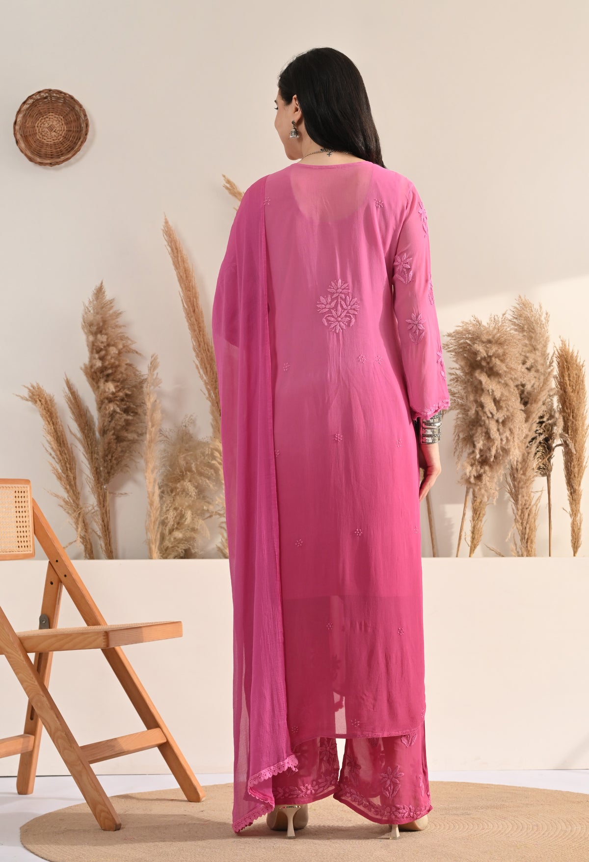 Farah Viscose kurti, palazzo, dupatta and inner set