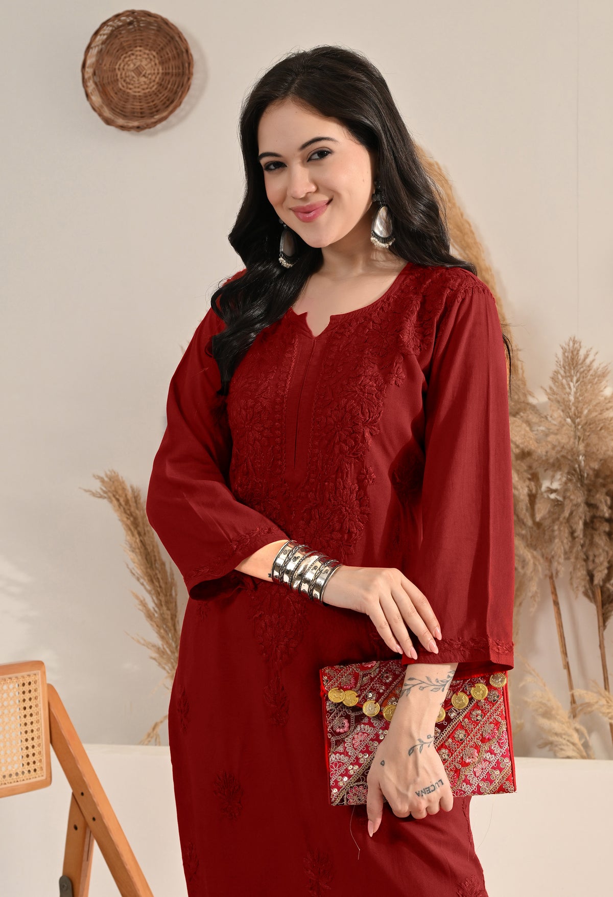 Arya Rayon cotton Long Kurta