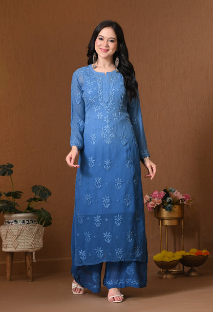 Farah Viscose kurti, palazzo, dupatta and inner set
