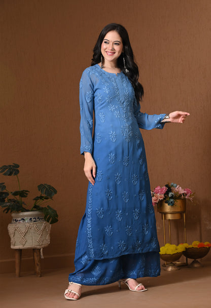 Farah Viscose kurti, palazzo, dupatta and inner set
