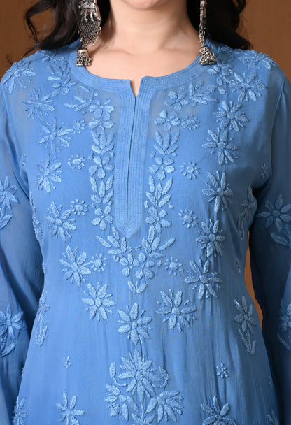 Farah Viscose kurti, palazzo, dupatta and inner set