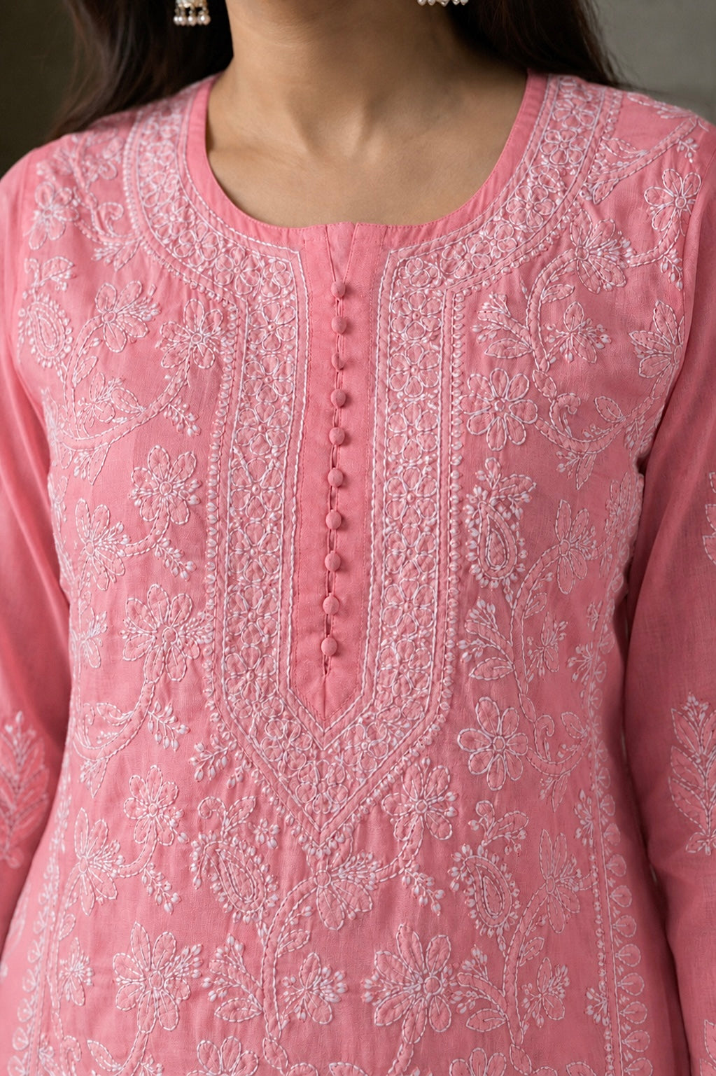 Aarna cotton chikankari kurti with matching inner