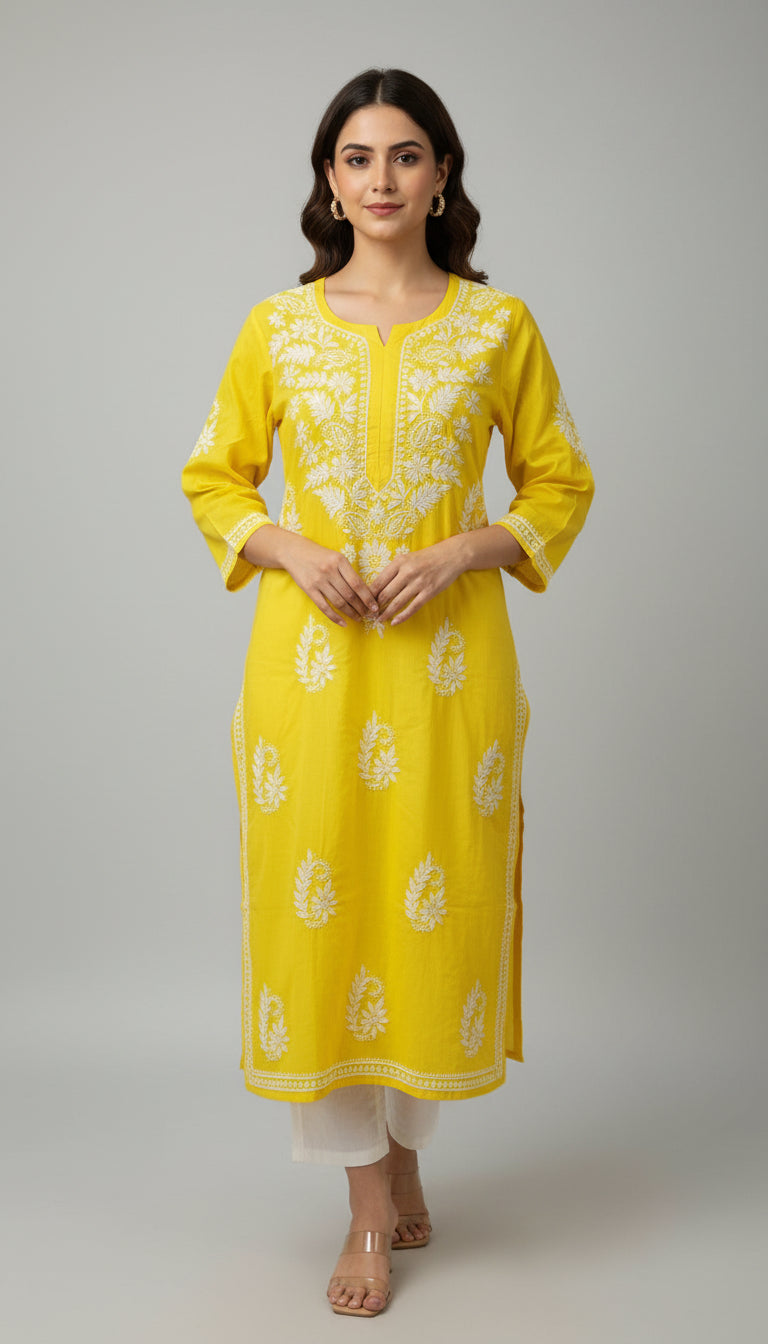 Cotton Lucknowi Chikankari Kurta