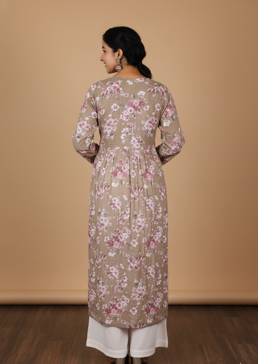 Alia mulmul chikankari anarkali kurti