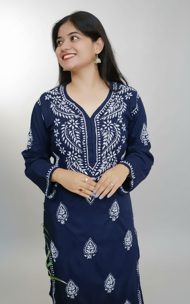 Cotton Lucknowi Chikankari Kurta