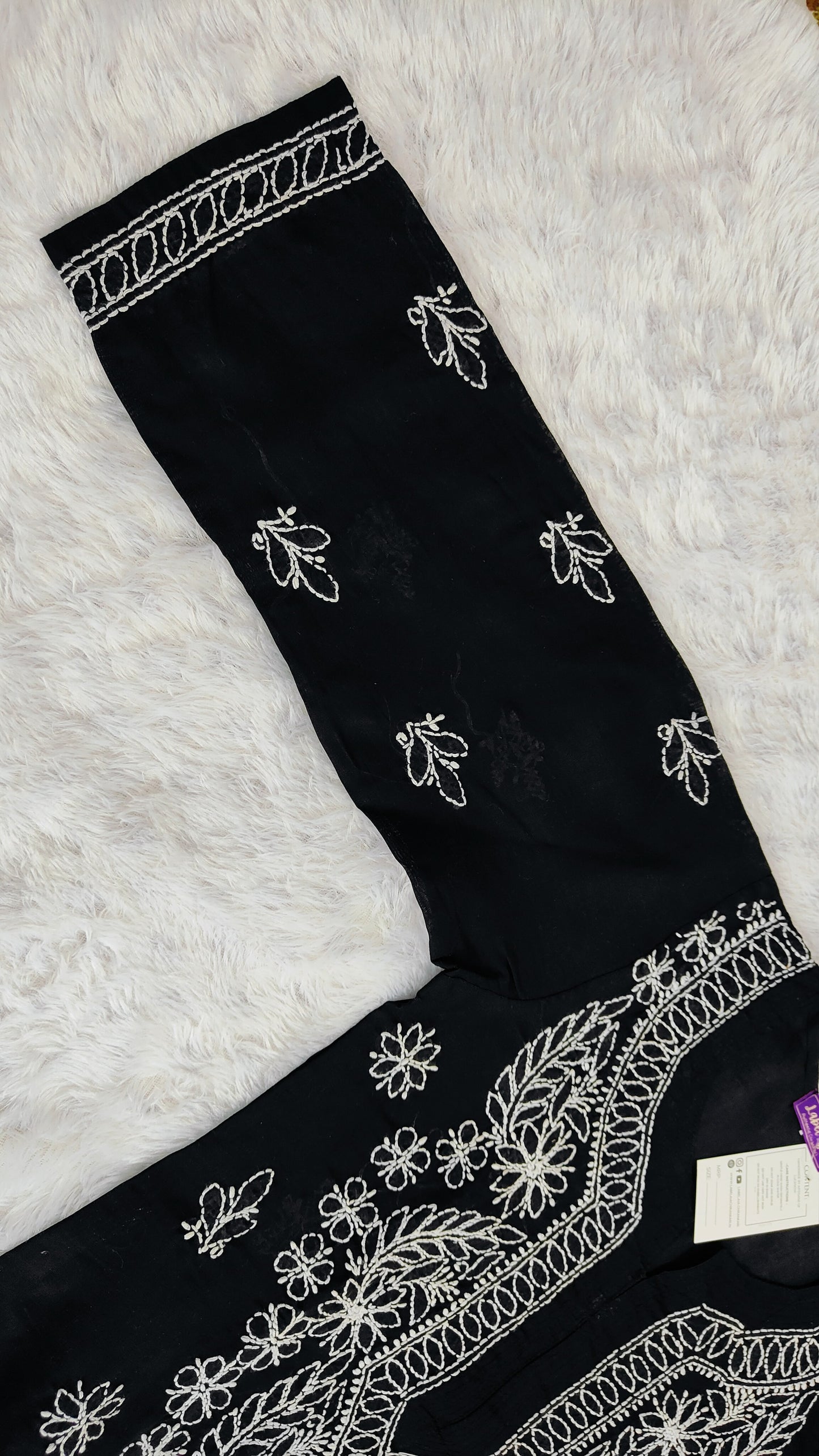 Cotton chikankari kurti with matching slip