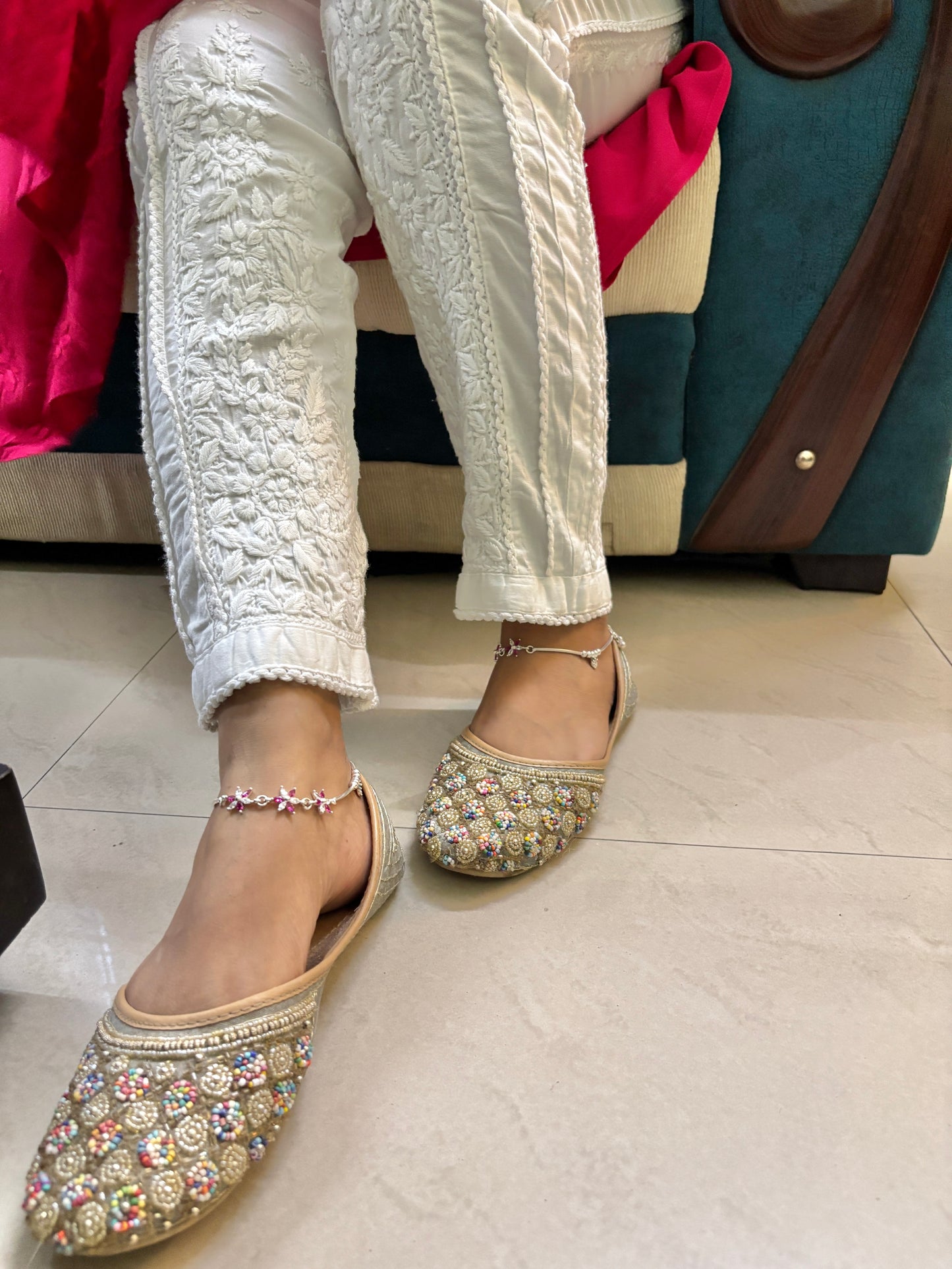 Premium Cotton Lycra Chikankari Straight Pant heavy work