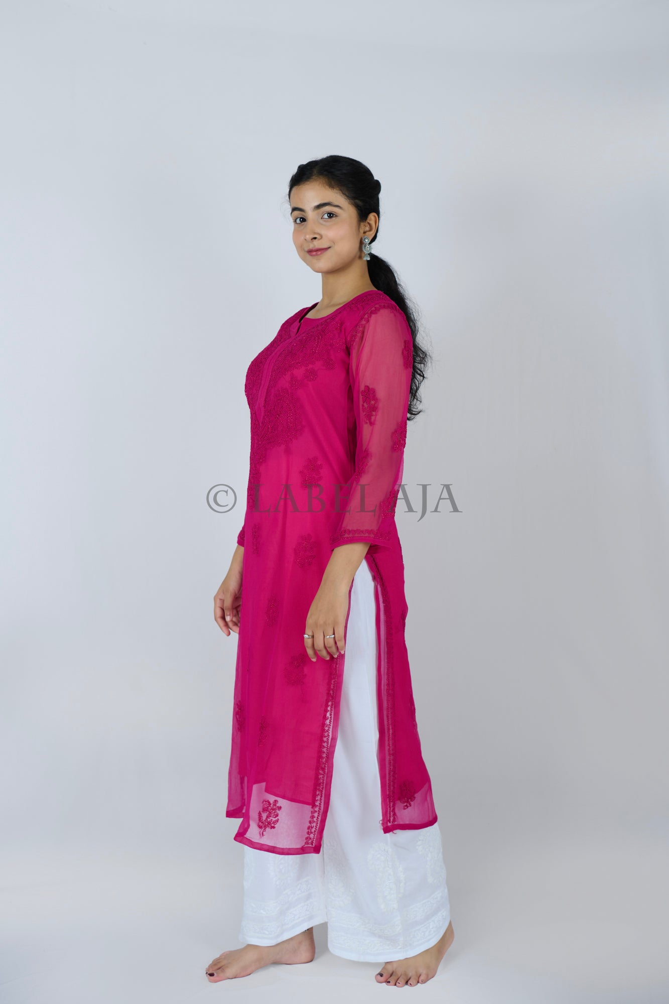 Ziba Georgette Resham work kurta with matching Slip