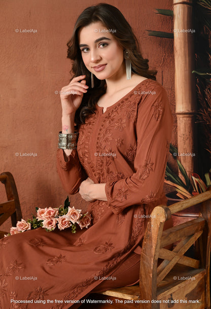 Gulnar Chikankari Modal kurti and palazzo set