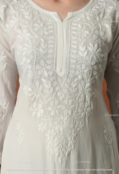 Gulnar Chikankari Modal kurti and palazzo set