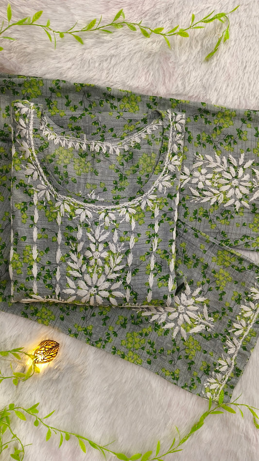 Mul Cotton Chikankari Kurta Palazzo set