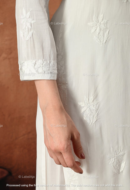 Gulnar Chikankari Modal kurti and palazzo set