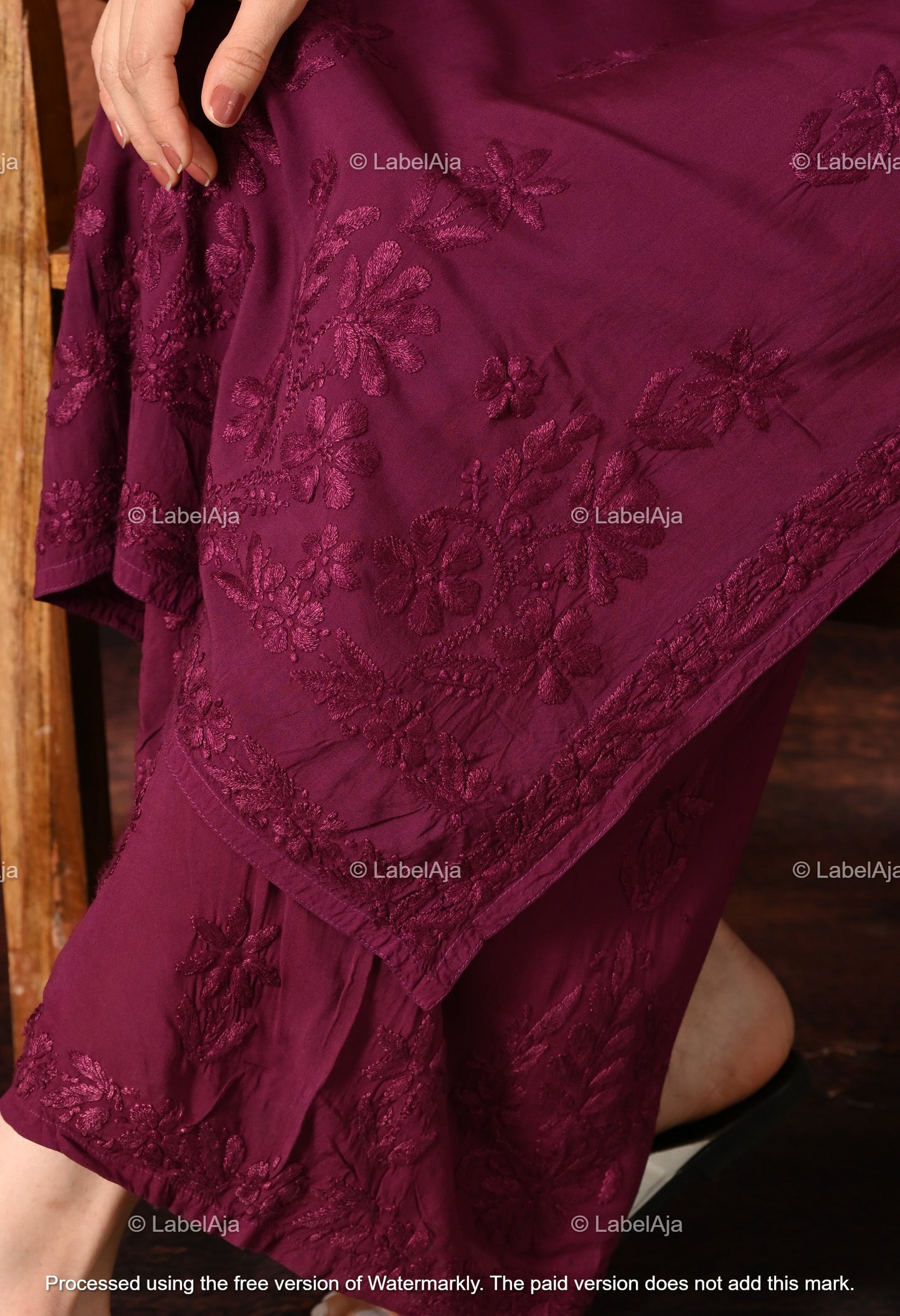 Gulnar Chikankari Modal kurti and palazzo set