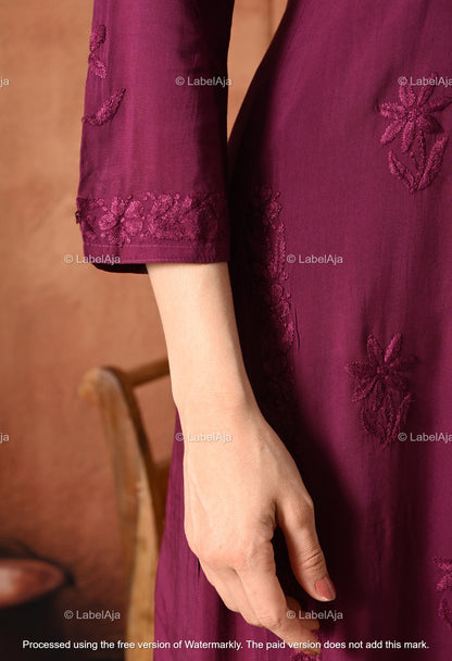Gulnar Chikankari Modal kurti and palazzo set