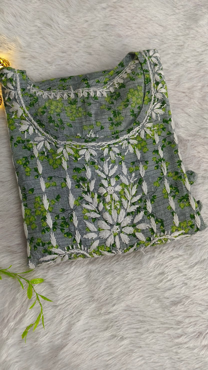 Mul Cotton Chikankari Kurta Palazzo set