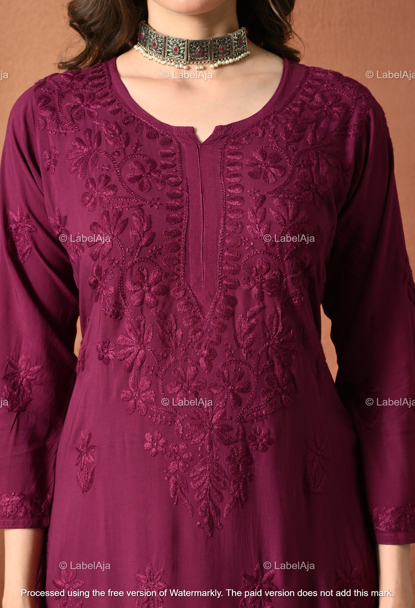 Gulnar Chikankari Modal kurti and palazzo set