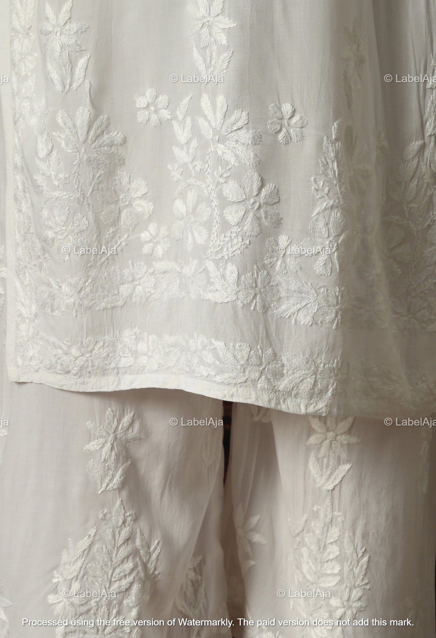 Gulnar Chikankari Modal kurti and palazzo set