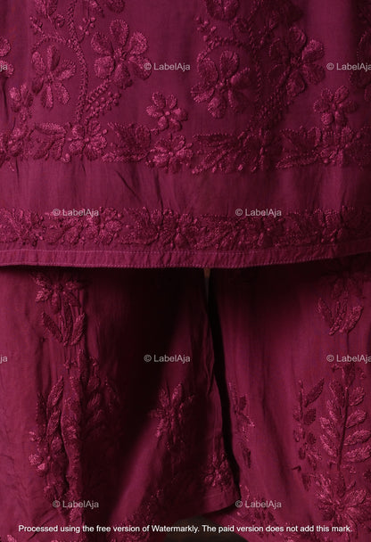Gulnar Chikankari Modal kurti and palazzo set